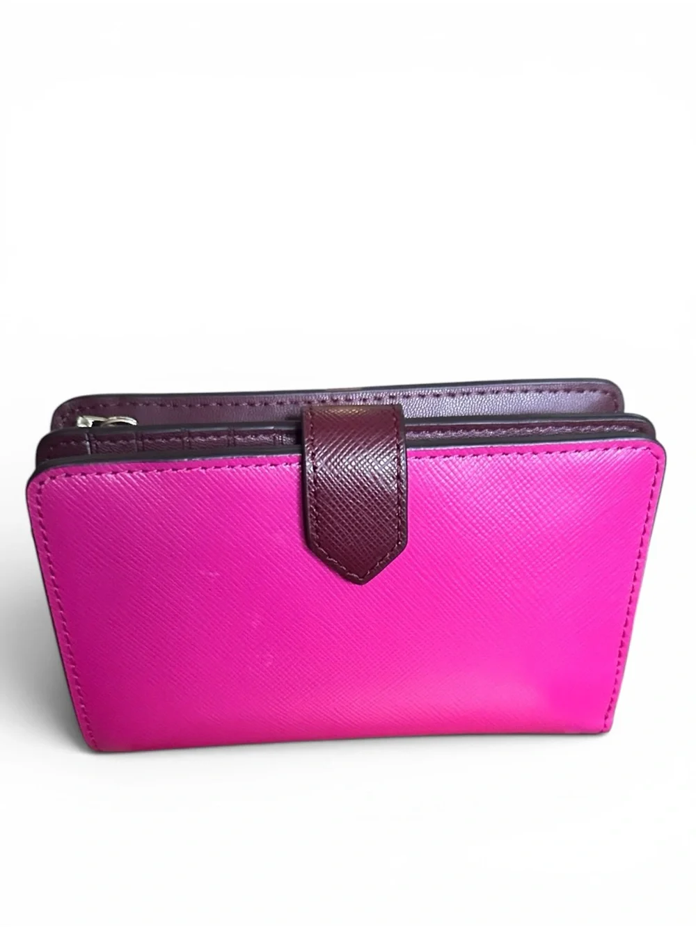 NWT Kate Spade Staci Colorblock Pink Berry Saffiano Wallet